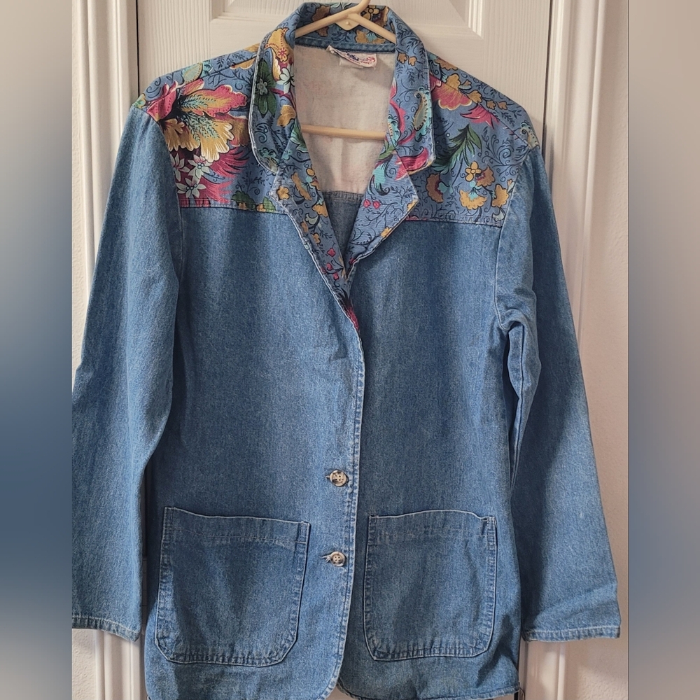 Floral Denim Women's Jacket